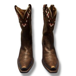 Ariat Frontera Western Boots Beaded Leather Cowgirl Style Comfort ATS Size 7B